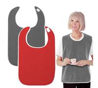 KEMUZ Pack of 2 Bibs for Adults and Bib for Adults, Waterproof, Washable, Easy to Clean, Unisex Clothing Protector for Seniors and Disabled People, Comfortable Eating