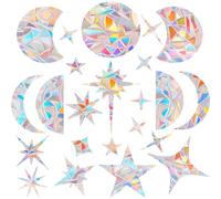 KEMUZ Pack of 23 Bird Protection for Glass Panes, Starry Sky Suncatcher Stickers, Window Stickers, Bird Protection, Rainbow Window Sticker Film Against Bird Strike, Bird Protection Sticker Window (B)