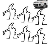 KEMUZ Pack of 6 Reflective Car Stickers, La Linea Sticker "La Linea" Angry Man Scratch Sticker (8.4 x 8.1 cm), Car Sticker, for Sticking in addition to a Paint Scratch (Black)