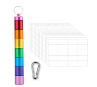 KEMUZ Pill Box Keyring, Stainless Steel Pill Box, Waterproof, Small for Travel, 7 Compartments, Ideal for Travel, Outdoor & Emergency Medicine (Pack of 1)
