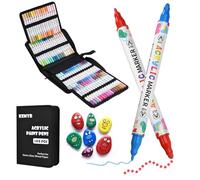 KEMYR 100 Colours Dual Tip (Dot + Fine) Acrylic Paint Pens, Waterproof Non-bleeding Strong Coverage Acrylic Markers for Paper, Wood, Canvas, Stone,Glass-Art Supplies for Adults