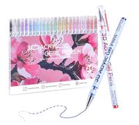KEMYR 3D Acrylic Gel Pen,24 Colors Paint Markers With 1mm Bullet Tip Point, Acrylic Paint Pens for Black Paper,Rock Painting, Glass, Wood, Cards,Scrapbook,DIY Art Crafts