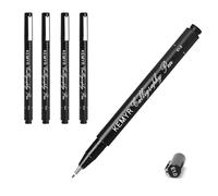 KEMYR 4 Micro Fine liner Drawing Art Pens Calligraphy Pens: E1.0 Size Black Art supplies Waterproof Archival Black Ink Markers For Artists,Use for Professional Watercolor,Sketching