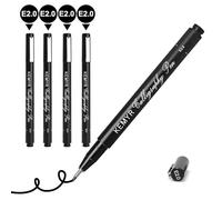 KEMYR 4 Micro Fine liner Drawing Art Pens Calligraphy Pens: E2.0 Size Black Art supplies Waterproof Archival Black Ink Markers For Artists,Use for Professional Watercolor,Sketching