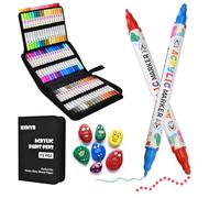 KEMYR 72 Colours Dual Tip (Dot + Fine) Acrylic Paint Pens, Waterproof Non-bleeding Strong Coverage Acrylic Markers for Paper, Wood, Canvas, Stone,Glass-Art Supplies for Adults