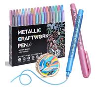 KEMYR Metallic Paint Markers, 36 Colors Sparkle Metallic Glitter Markers, Acrylic Paint Pens for Rock Painting, Glass, Wood, Fabric, Black Paper, Cards, Scrapbook, DIY Art Crafts