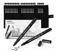 KEMYR Micro Pen Fineliner Drawing Pens Calligraphy Pens: 22 Size Waterproof Archival Pigment Black Ink Pens For Artists,Use for Watercolor,Sketching,Anime,Manga,Journaling,zentangle Artist supplies