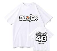 Ken Block 43 Tshirt Men's Print T Shirt Casual Oversized Short Sleeve Tshirts Tops Streetwear (White,S)