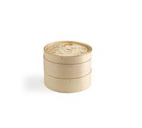 Ken Hom Bamboo Two-Tier Steamer, 20cm, Cream