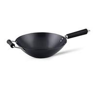 Ken Hom Carbon Steel Wok, Non-Stick, 31cm, Excellence, Induction Hobs Suitable/Metal Tool Safe/Phenolic Handle, Includes 1 x Chinese Wok Pan, Dishwasher Safe