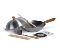 Ken Hom Classic Carbon Steel Seasoning Wok Set 31Cm - Black