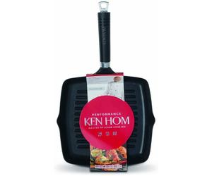 Ken Hom Performance Range Square Non-Stick Grill Pan, Cast Aluminium, Black, 25