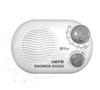 KEN-TECH Shower Radio - Includes Carrying or Hanging Strap. Portable Design Perfect for Bathroom, Kitchen, and Outdoor. Built in Speaker, Battery Operated Radio