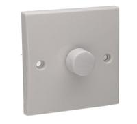 Kenable 1 Gang 1 Way Led Dimmer Led Light Switch Rounded Faceplate White