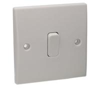 kenable 1 Gang 2 Way Light Switch 10A Rounded Curved Edge Single Pole Internal Wall Switch White