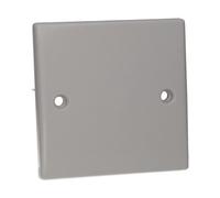 kenable 1 Gang Blanking Plate White Curved Edge Rounded Faceplate Cover for Standard UK Wall Back Box Single Gang