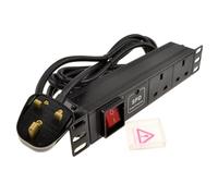 kenable 10 Inch PDU Power Distribution Unit 2 Way UK Sockets Surge Protected with 2.5m Cable and UK Plug for SOHO Data Cabinets