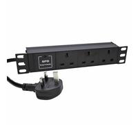 kenable 10 Inch PDU Power Strip 3 Way UK Sockets Surge Protected 1.8m Cable for Small Data Cabinet SOHO Network Rack 13A 250V