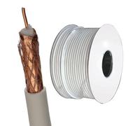 Kenable 100U Foam Filled Digital Satellite Tv Cable Ofc Copper Core Cca Braid 100M White