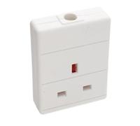 Kenable 13A Mains Power Uk Rewireable Single Gang 1 Way Extension Socket White