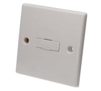 kenable 13A Unswitched Fused Spur Single Pole White Rounded Faceplate Wall Plate for Fixed Appliances