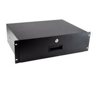 Kenable 19 Inch 3U Lockable Rack Mount Drawer With Rear Support Rails 338mm Deep