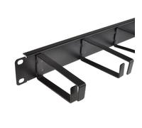 kenable 19 Inch Rack Cable Management Bar 1U with 5 Large 10cm Metal Rings for Data Cabinet Network Server Rack Black