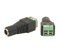 kenable 2.1mm DC Socket Power Connector for CCTV Cameras with Screw Terminals - Easy Wire Green Connector - 2.1x5.5mm Female Plug - No Cutting Required - 39mm