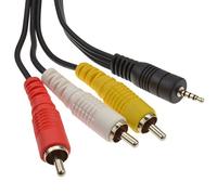 kenable 2.5mm Jack to 3 RCA Phonos 4 pole AV out TV Cable Lead 3m