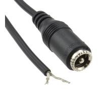 kenable 2.5mm x 5.5mm Female DC Socket to Bare Ended Power Cable 2m Black - 75W Low Voltage LED Signs Solar Devices Extension Lead with Coaxial Wire for DIY Electronics Projects