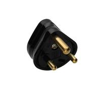 Kenable 2 Amp 3 Pin Mini Round Pin Industrial Unfused Small Mains Plug Black