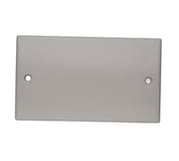 Kenable 2 Gang Blanking Plate Cover Curved Edge Rounded Faceplate White