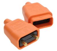 Kenable 2 Pin Heavy Duty Rubber 10 Amp In Line Coupler Connector Orange