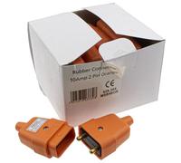 kenable 2 Pin Heavy Duty Rubber in Line Coupler Connector 10 Amp 250V Orange BS5733/A Compliant with Cord Grips for Garden & Household Equipment 10 Pack