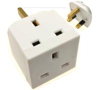 kenable 2 Way Block Socket Adapter Power Splitter for UK 13A Mains Plugs
