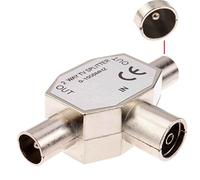 kenable 2 Way RF TV Freeview Push Style Coax Splitter 1 Input to 2 Outputs