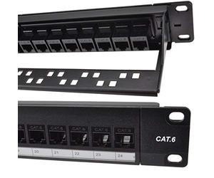 kenable 24 Port Patch Panel RJ45 CAT6 Gigabit Ethernet Pass Through Coupler 19 Inch for Network Racks and Cabinets [Cat6]