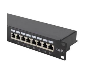Kenable 24 Port Shielded Network 19 Inch Patch Panel Cat6A Stp Vertical Punchdown