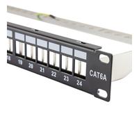 Kenable 24 Port Shielded Unloaded Patch Panel For Keystone Jacks With Back Bar Stp Ftp