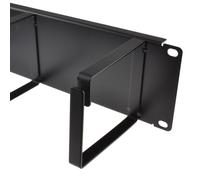 kenable 2U 19 Inch Rack Mount Cable Management Bar with 4 Large Metal Rings Data Cabinet Organiser 10cm Black