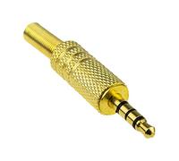 kenable 3.5mm 4 Pole Jack Plug ALL Metal Solder Terminal for Audio or Video Cable Gold