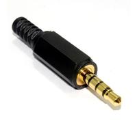 kenable 3.5mm 4 Pole Jack Plug Solder Terminal For Audio or Video Cable GOLD