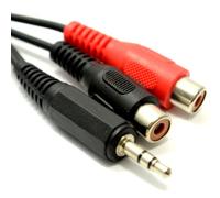 kenable 3.5mm Jack Plug to 2 x Phono Sockets Extension Adapter Cable 1.8m