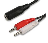 kenable 3.5mm Jack Socket to Twin Jack Plugs Splitter Cable for Sharing Speakers Between Two PCs Black 1.8m