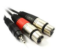 kenable 3.5mm Jack to 2 x XLR Female Sockets Stereo Audio Cable PC to Mixer Lead 1m Black
