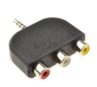 Kenable 3.5mm Jack To 3 Phonos Rca 4 Pole Av Out Tv Adapter Converter Red White Yellow