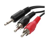 kenable 3.5mm Mono Jack to Twin Phono RCA Male Plugs Cable Lead 1m