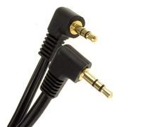 kenable 3.5mm Right Angle Stereo Audio Cable Male to Male AUX Lead Gold Plated 2m