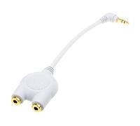 kenable 3.5mm Right Angle Stereo Jack Headphone Splitter Cable White Lead GOLD