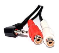 Kenable 3.5mm Right Angled Jack To Twin Phono Sockets Cable 1.8M